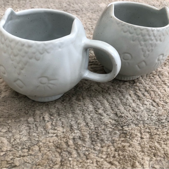 AH Kitty Cat Coffee/Tea Cup/Mug Ceramic Pottery lot 2 light blue - Picture 4 of 16